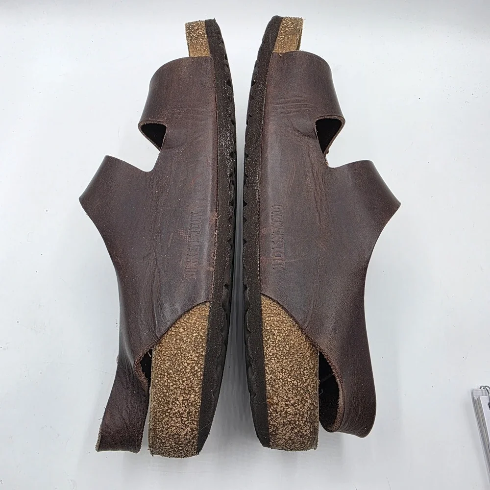 Birkenstock Milano Sandals SZ 43 Mens US 10-10.5 Habana Brown Oiled Leather